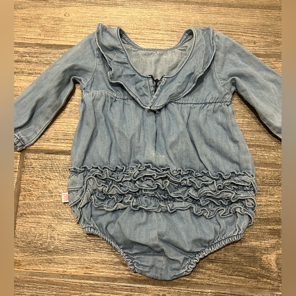Ruffle Butts Denim Romper - Picture 3 of 4